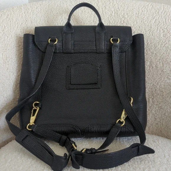3.1 Phillip Lim Pashli Genuine Black Genuine Leather Backpack Bag - Picture 6 of 14
